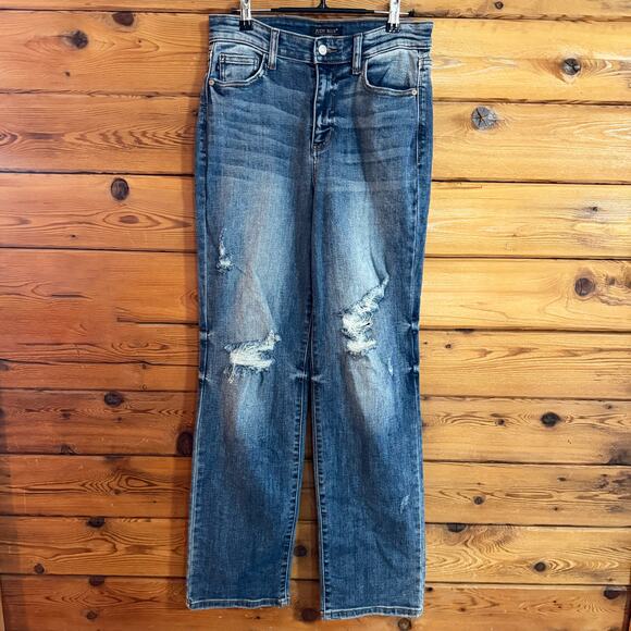 Judy Blue Distressed Dad Jeans Size 5/27 - Picture 1 of 6
